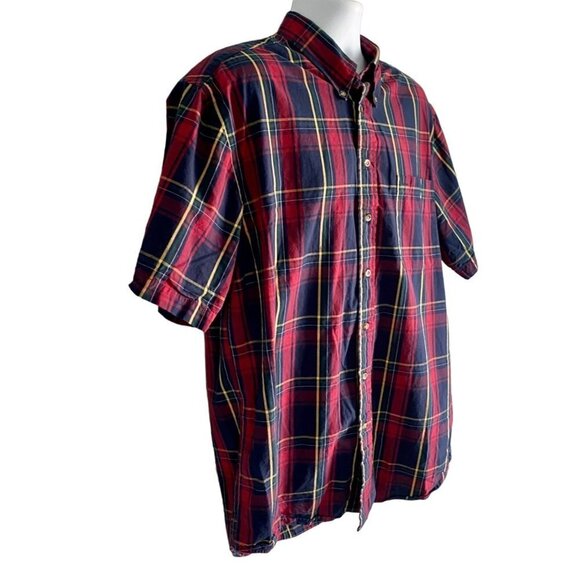 Roundtree & Yorke Short Sleeve Button Down Cotton Shirt Men's Large - Picture 3 of 7